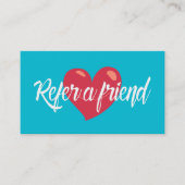 Verwijzing Kaart Rood Hart Modern Turquoise (Voorkant)