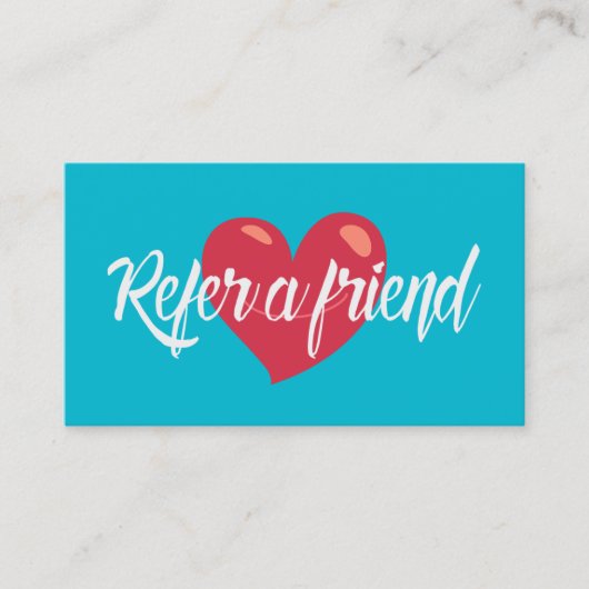 Verwijzing Kaart Rood Hart Modern Turquoise (Voorkant)