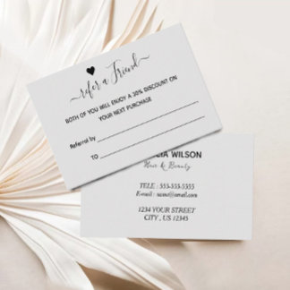 Verwijzing Kaart, Verwijs een vriend, Rewards Kaar Visitekaartje