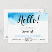 Verwijzing naar de makelaar voor onroerend goed HA Aankondigingskaart (Voorkant / Achterkant)