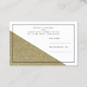 Verwijzing naar legant gouden nep textuur  visitekaartje (Achterkant)