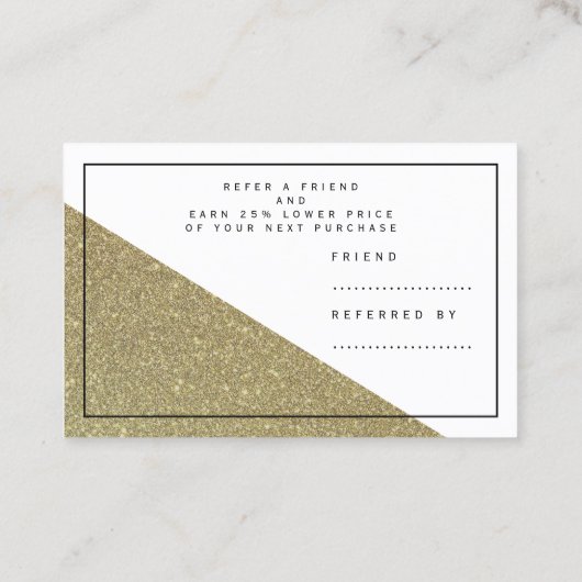 Verwijzing naar legant gouden nep textuur  visitekaartje (Achterkant)