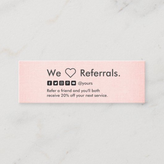 Verwijzing naar links met handmatige, minimale han mini visitekaartje (Voorkant)