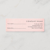 Verwijzing naar links met handmatige, minimale han mini visitekaartje (Achterkant)