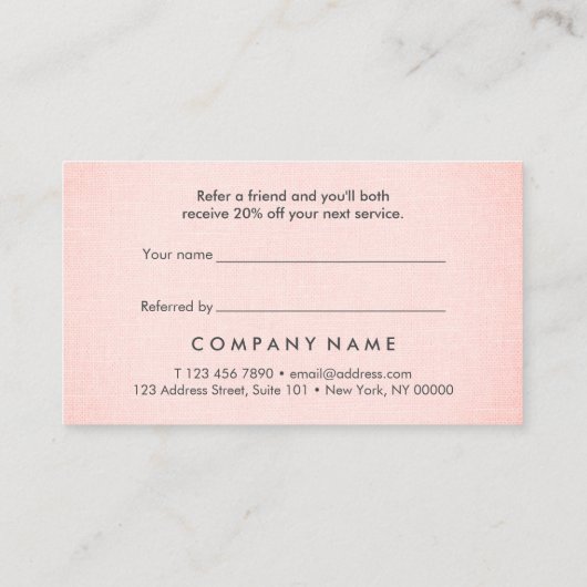 Verwijzing naar links met handmatige, minimale han visitekaartje (Achterkant)