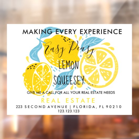 Verwijzing naar onroerend goed LEMON Aankondiging  Raamsticker (Vel 2)