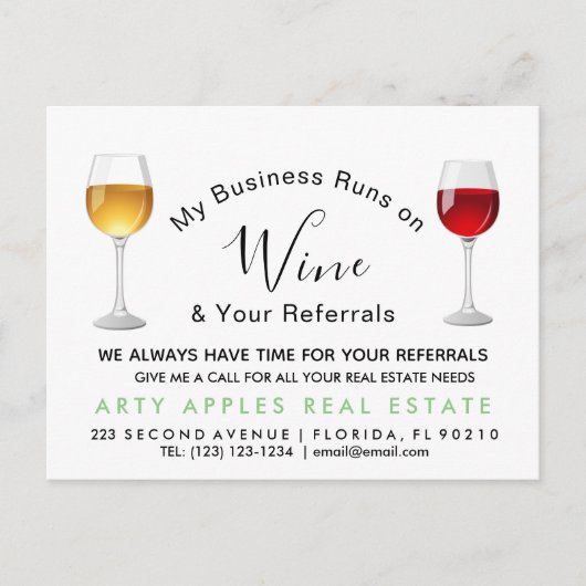 Verwijzing naar onroerend goed wijn Aankondiging (Voorkant)