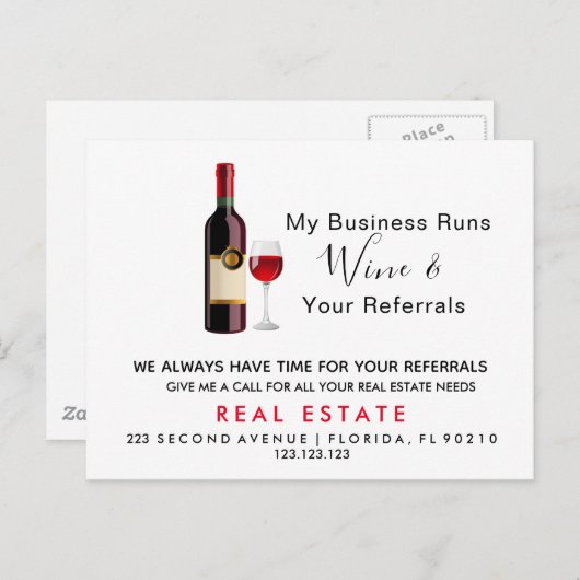 Verwijzing naar onroerend goed wijn Aankondiging (Voorkant / Achterkant)