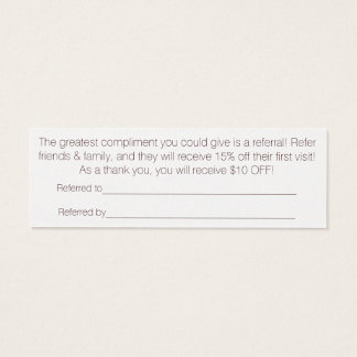 VERWIJZING NAAR SALON MEO MINI VISITEKAARTJES