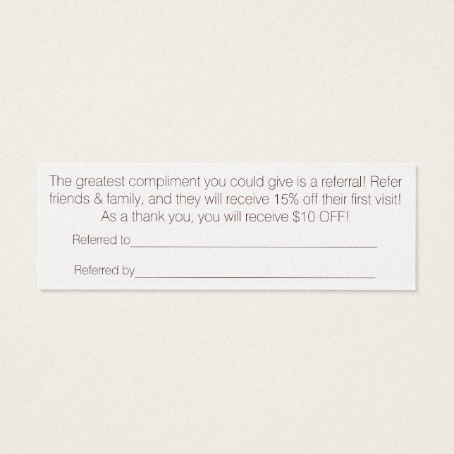 VERWIJZING NAAR SALON MEO MINI VISITEKAARTJES (Achterkant)