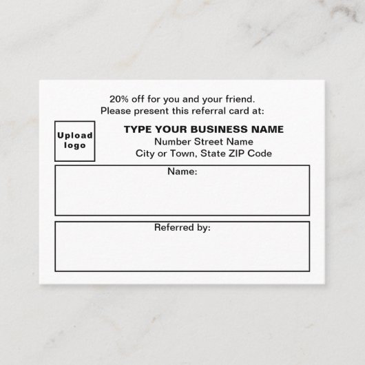 Verwijzing naar winkel of winkel Witte Kaart (Voorkant)