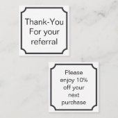 Verwijzing of loyaliteitskaart voor klanten (Voorkant / Achterkant)