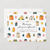 Verwijzing onroerend goed bedankt jullie huizen briefkaart (Voorkant / Achterkant)