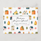 Verwijzing onroerend goed bedankt jullie huizen briefkaart (Voorkant)