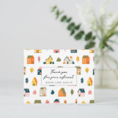 Verwijzing onroerend goed bedankt jullie huizen briefkaart (Staand voorkant)