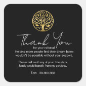 Verwijzing Onroerend goed Dank u Business Sticker (Voorkant)