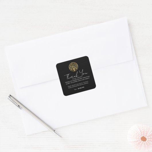 Verwijzing Onroerend goed Dank u Business Sticker (Envelop)