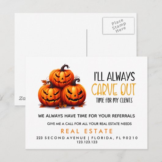 verwijzing onroerend goed pumpkin Aankondiging (Voorkant / Achterkant)