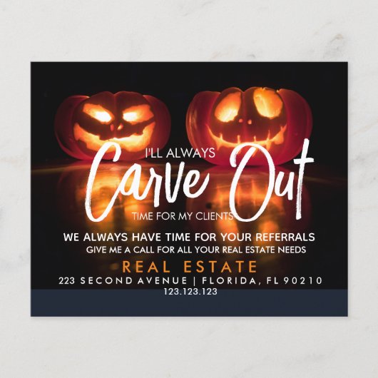 verwijzing onroerend goed pumpkin Aankondiging Flyer (Voorkant)