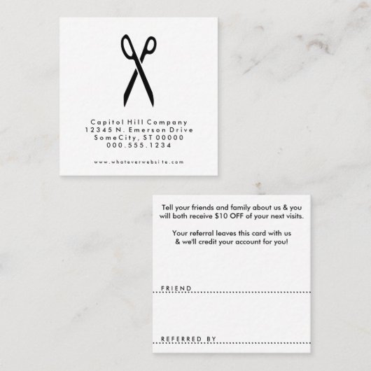 verwijzing salon scissors vierkant (Voorkant / Achterkant)