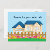 Verwijzing van onroerend goed Bedankt Blue House T Briefkaart (Voorkant / Achterkant)