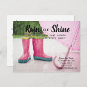 Verwijzing van vastgoedmarketing bij terugkerende  briefkaart (Voorkant / Achterkant)