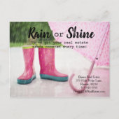 Verwijzing van vastgoedmarketing bij terugkerende  briefkaart (Voorkant)