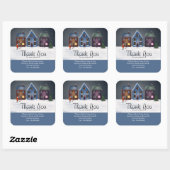 Verwijzing Vastgoed Bedankt rij huizen Vierkante Sticker (Vel)