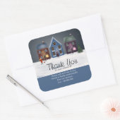 Verwijzing Vastgoed Bedankt rij huizen Vierkante Sticker (Envelop)