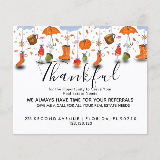 Verwijzingen HERFST onroerend goed Aankondiging Flyer (Voorkant)