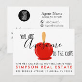 verwijzingen naar het " makelaarsmodel " aankondigingskaart (Voorkant / Achterkant)