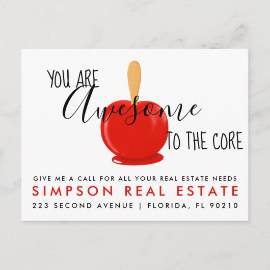 verwijzingen naar het " makelaarsmodel "  aankondigingskaart (Voorkant)