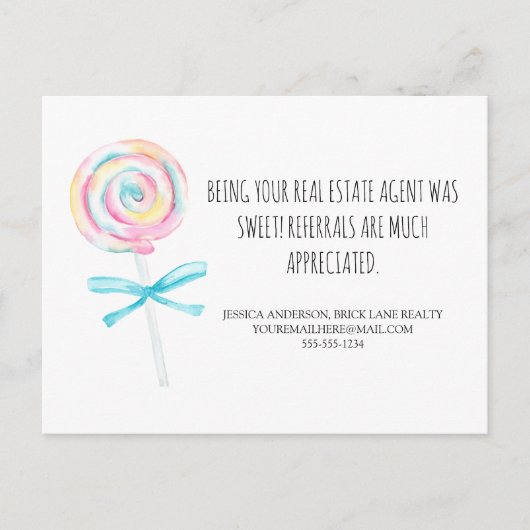 Verwijzingen naar onroerend goed in een zoete Trea Briefkaart (Voorkant)