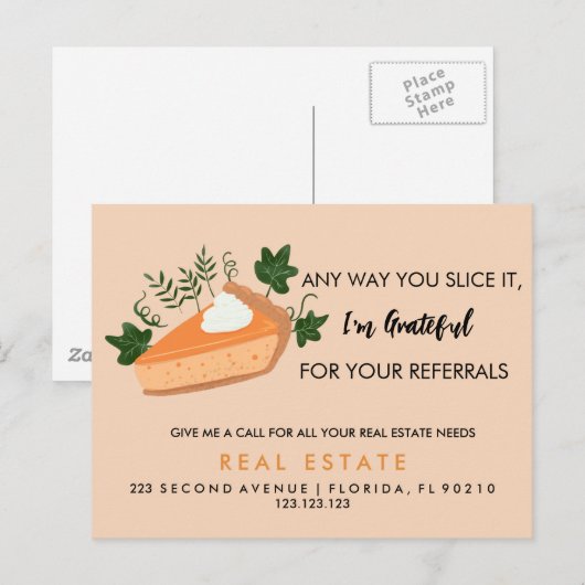 verwijzingen naar segment onroerend goed Aankondig Aankondigingskaart (Voorkant / Achterkant)