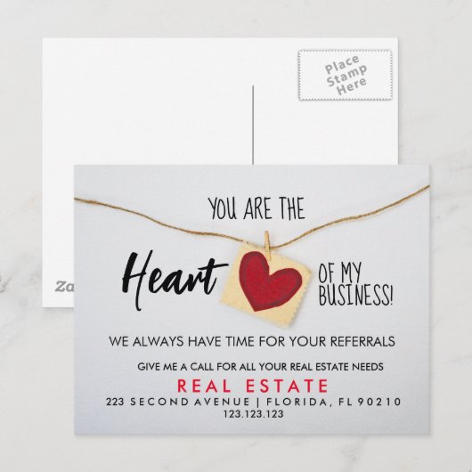 verwijzingen onroerend goed hart Aankondiging (Voorkant / Achterkant)