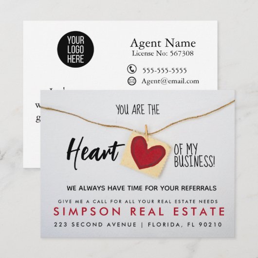 verwijzingen onroerend goed hart Aankondiging (Voorkant / Achterkant)