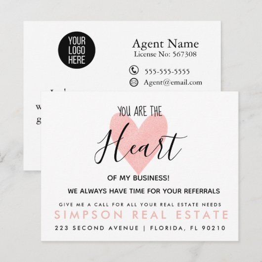 verwijzingen onroerend goed hart Aankondiging (Voorkant / Achterkant)