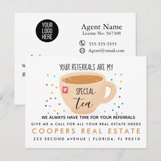 verwijzingen onroerend goed thee Aankondiging (Voorkant / Achterkant)