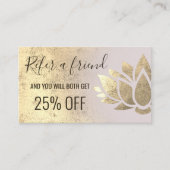 Verwijzingskaart Faux Gold folie Lotus Design Visitekaartje (Voorkant)