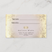 Verwijzingskaart Faux Gold folie Lotus Design Visitekaartje (Achterkant)