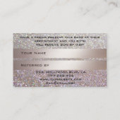 Verwijzingskaart glamoureus faux chic glittery aanbevelingskaartje (Achterkant)