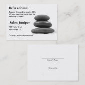 Verwijzingskaart met balancerende stenen aanbevelingskaartje (Voorkant / Achterkant)