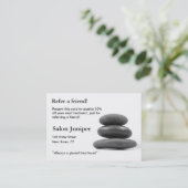 Verwijzingskaart met balancerende stenen aanbevelingskaartje (Staand voorkant)