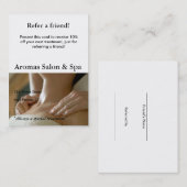 Verwijzingskaart met massagehanden aanbevelingskaartje (Voorkant / Achterkant)