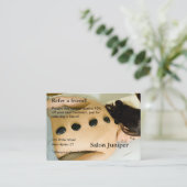 verwijzingskaart met massageijten aanbevelingskaartje (Staand voorkant)