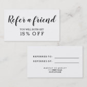 Verwijzingskaart modern eenvoudig minimalistisch z aanbevelingskaartje (Voorkant / Achterkant)