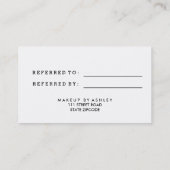 Verwijzingskaart modern eenvoudig minimalistisch z aanbevelingskaartje (Achterkant)