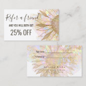 verwijzingskaart - ontwerp zonnebloem visitekaartje (Voorkant / Achterkant)