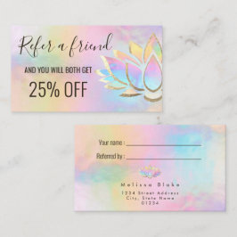 verwijzingskaart pastel lotus design visitekaartje