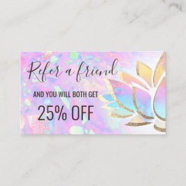 verwijzingskaart pastel lotus design visitekaartje
